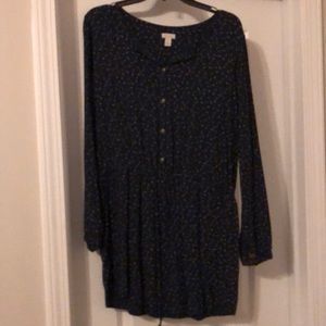 Navy blue Tunic with purple arrows